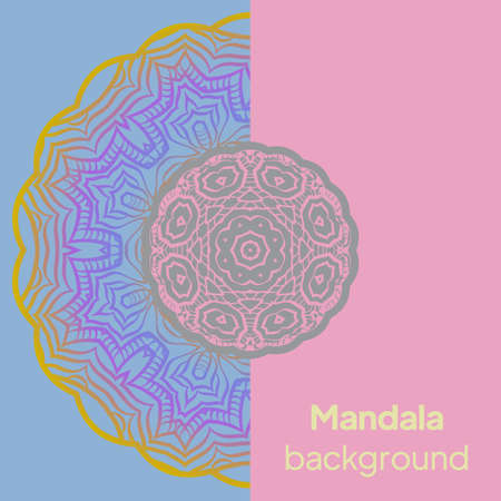Ornamental floral business cards or invitation with mandala. Vector illustrationのイラスト素材