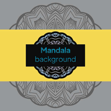 Mandala banner. Decorative flower mandala background with place for text. Vector illustrationのイラスト素材