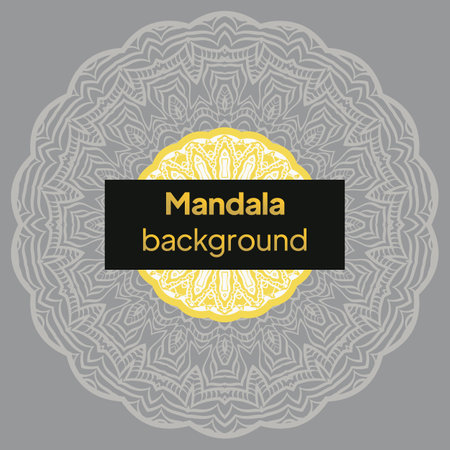 Mandala banner. Decorative flower mandala background with place for text. Vector illustrationのイラスト素材