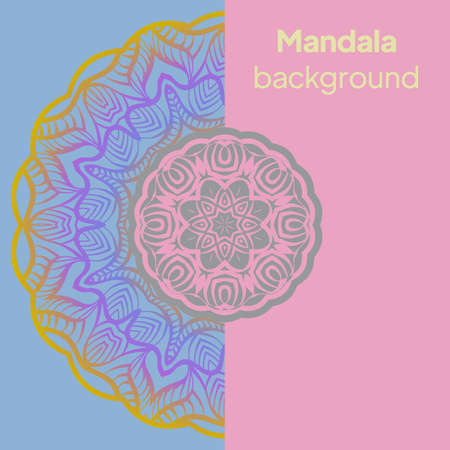 Vector indian Mandala. Template for greating card. Vector illustrationのイラスト素材