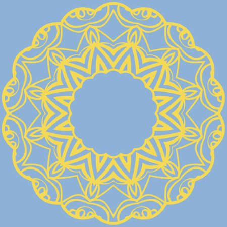 Easy mandala like flower. Round rosette. Vector iilustrationのイラスト素材