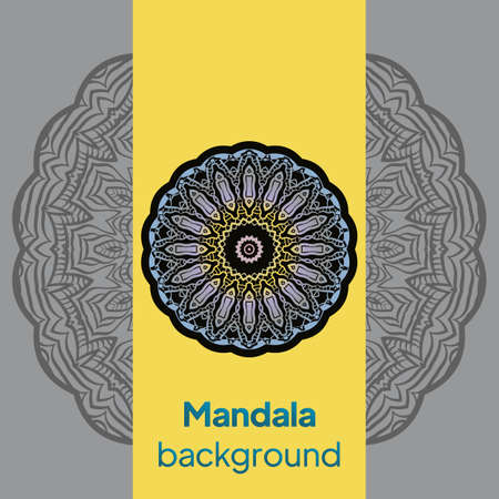 Ornamental floral cards or invitation with mandala. Vector illustrationのイラスト素材