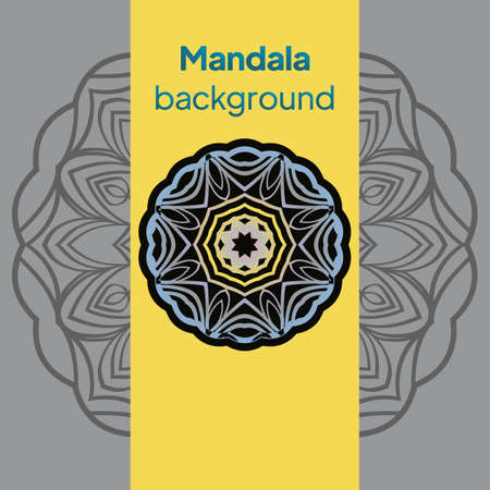 Vector indian Mandala. Template for greating card. Vector illustrationのイラスト素材