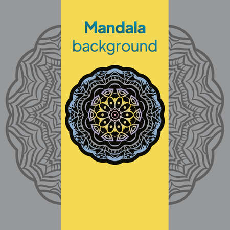 Luxury mandala background with arabesque pattern arabic east style for Wedding card, book cover. Vector illustrationのイラスト素材