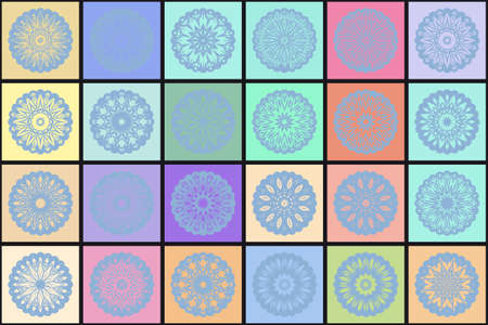 Set of decorative mandala element. Vector illustrationのイラスト素材