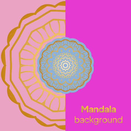 Round mandala on background. Vector boho mandalaのイラスト素材