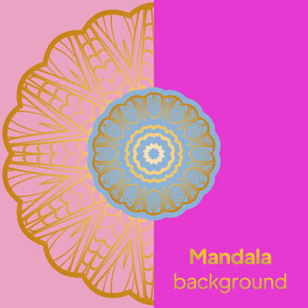 Ornamental floral cards or invitation with mandala. Vector illustrationのイラスト素材