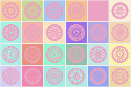 Set of decorative mandala element. Vector illustrationのイラスト素材