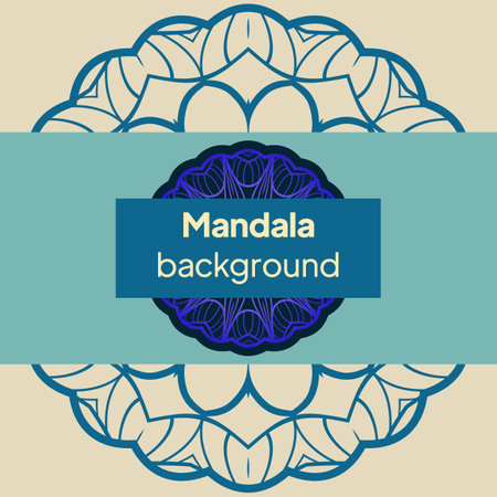 Vector Beautiful Contour Flower Mandala. Vector illustrationのイラスト素材