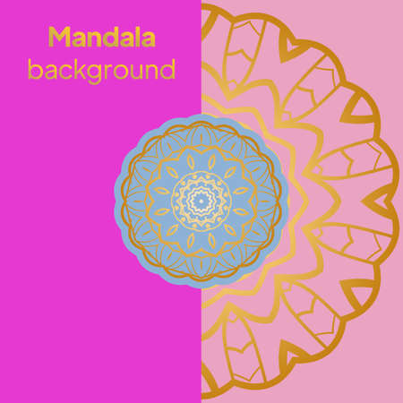Vector indian Mandala. Template for greating card. Vector illustrationのイラスト素材