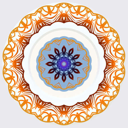 Ornamental Abstract floral design rosette. Vector illustrationのイラスト素材