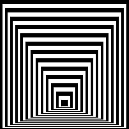 Abstract Background of Waves, Optical Illusion, Black and White Line Art. Vector illustrationのイラスト素材