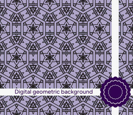 mirror seamless pattern with abstract floral and leave style. Repeating sample figure and line. For modern interiors design, wallpaper, textile industry. Vector illustrationのイラスト素材