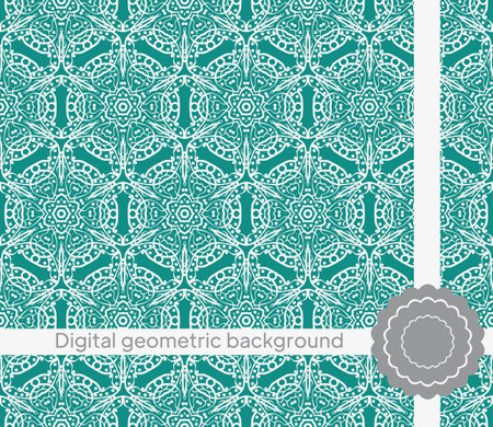 mirror seamless pattern with abstract floral and leave style. Repeating sample figure and line. For modern interiors design, wallpaper, textile industry. Vector illustrationのイラスト素材