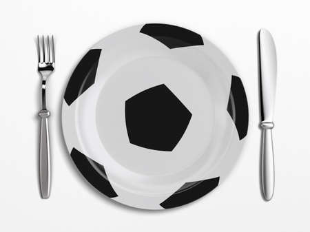 A plate designed for football loversの写真素材