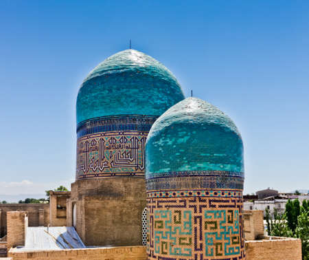 Shah-i-Zinda Domes in Samarkandの写真素材