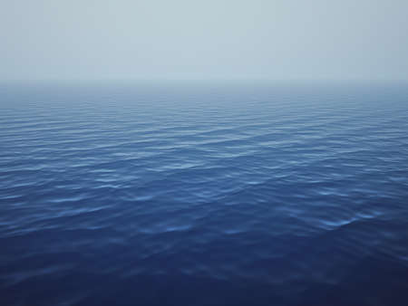 Calm and foggy ocean surface