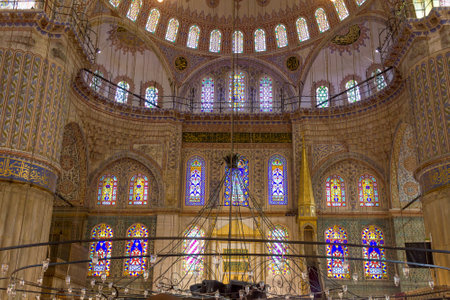 ISTANBUL, TURKEY - AUGUST 13, 2014: Blue Mosque interiorのeditorial素材