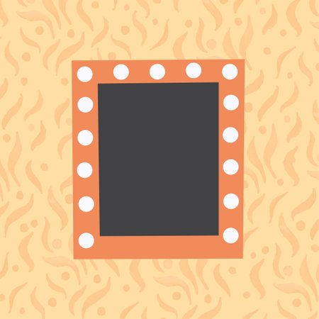 Vector illustration of mirror with bulbs for makeupのイラスト素材