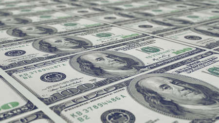 Uncut sheet of printed 100 dollar notes
