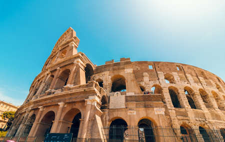 Coliseum at daytime, Rome, Italy, wide shotの写真素材