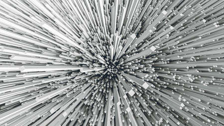 Abstract geometric 3d shapes background made of bars, big digital data concept, perspective view