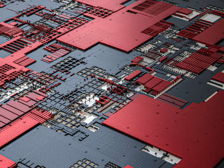 Abstract tech sci-fi background. 3d rendering of futuristic background pattern