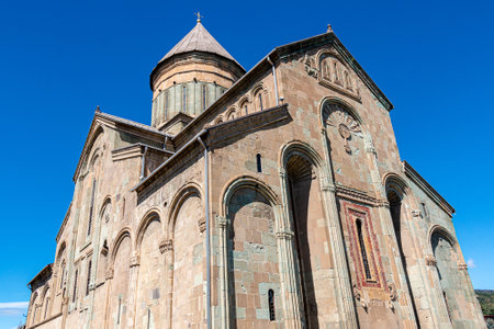 Old Church in Mtskheta town, Georgia, wide shotの写真素材