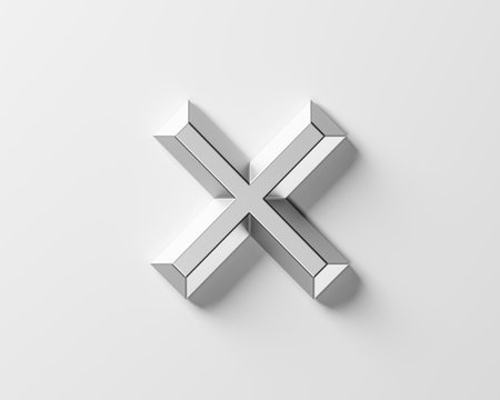 Symbols made of metal. 3d illustration of iron alphabet isolated on white background