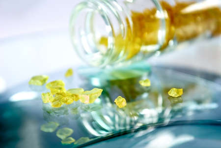 Chemical retort with substance