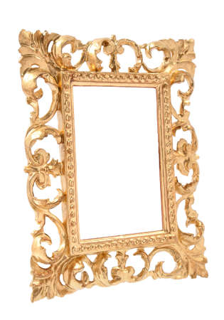 Empty golden vintage frameの写真素材