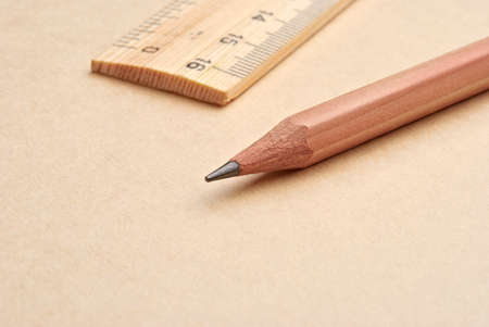 Pencil and rulerの写真素材