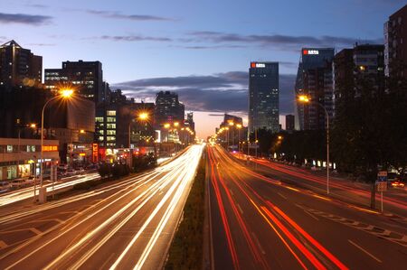 Light trails in cityのeditorial素材