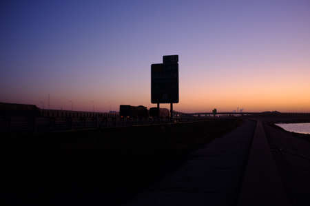 silhouette highway viewの写真素材