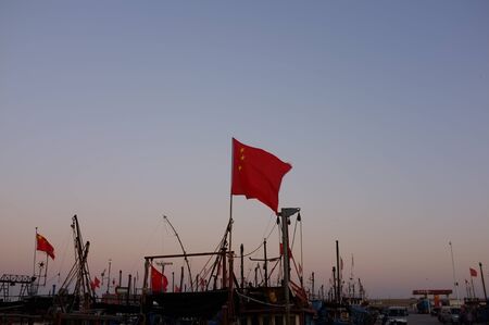 Tianjin fishing village Pierの写真素材