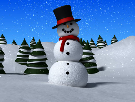 3d snowmanの写真素材