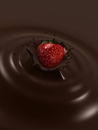 strawberry choco splashの写真素材