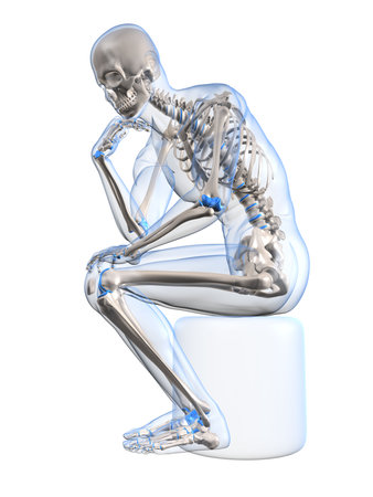 thinking skeletonの写真素材