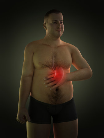 painful belly illustration の写真素材