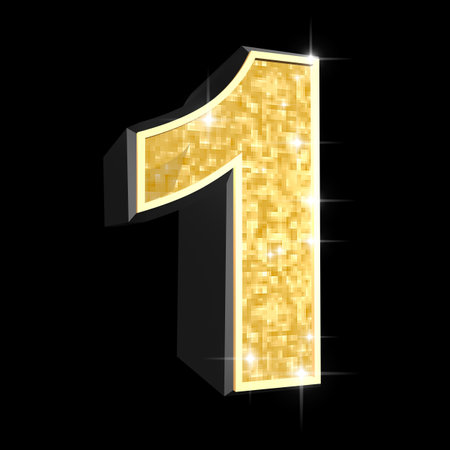 golden numbers - 1 の写真素材