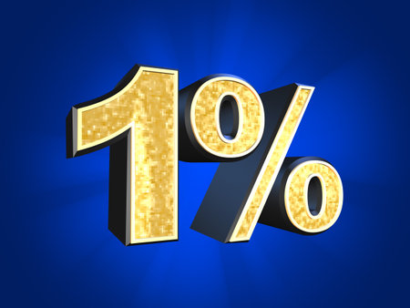 golden number - 1% の写真素材
