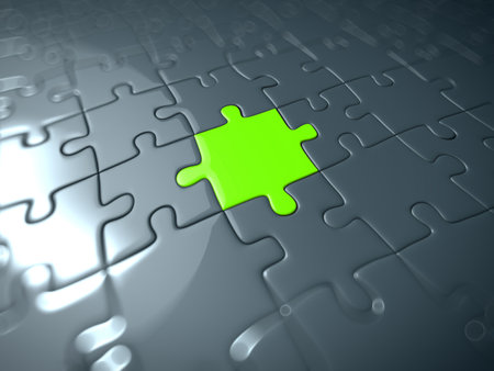 3d rendered illustration of a puzzle partの写真素材