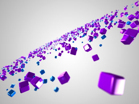 3d rendered illustration of some floating colorful cubes
