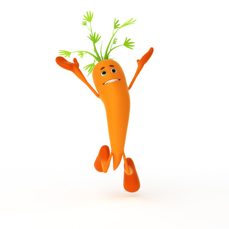 3d rendered illustration of a food character - carrotの写真素材