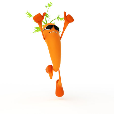 3d rendered illustration of a food character - carrot 3d rendered illustration of a food character - carrot