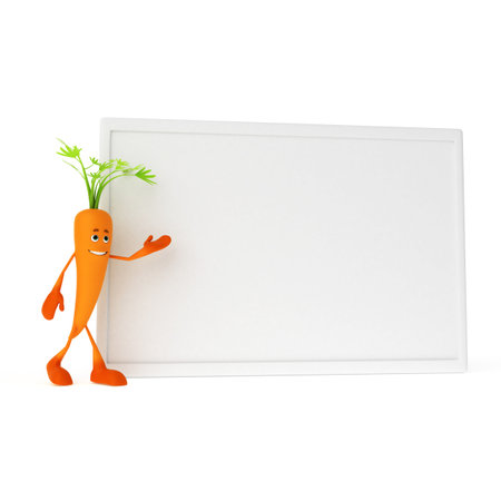3d rendered illustration of a food character - carrotの写真素材
