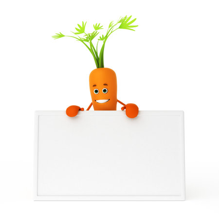 3d rendered illustration of a food character - carrotの写真素材