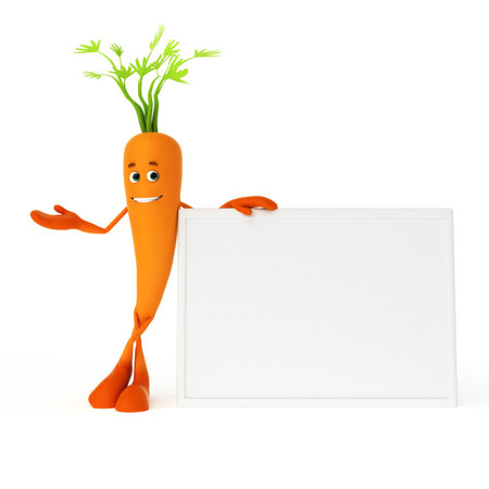 3d rendered illustration of a food character - carrotの写真素材