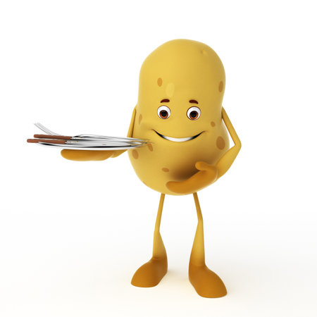 3d rendered illustration of a food character - potatoの写真素材