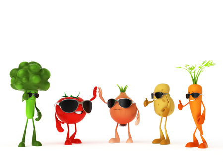3d rendered illustration of some funny food charactersの写真素材